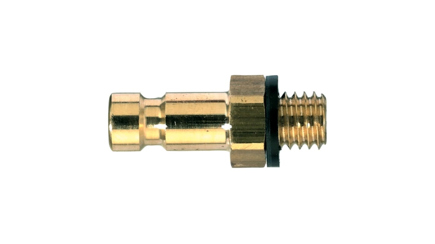 Legris Nickel Plated Brass Male Pneumatic Quick Connect Coupling, BSPP 1/8 in Male Male Thread