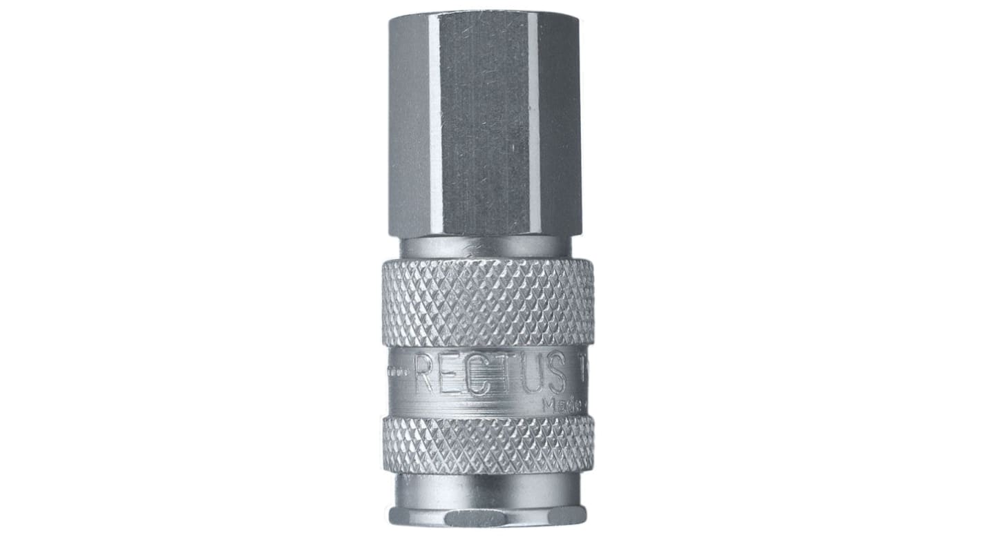 Legris Nickel Plated Brass Female Pneumatic Quick Connect Coupling, 1/4 in Female 23mm Female Thread