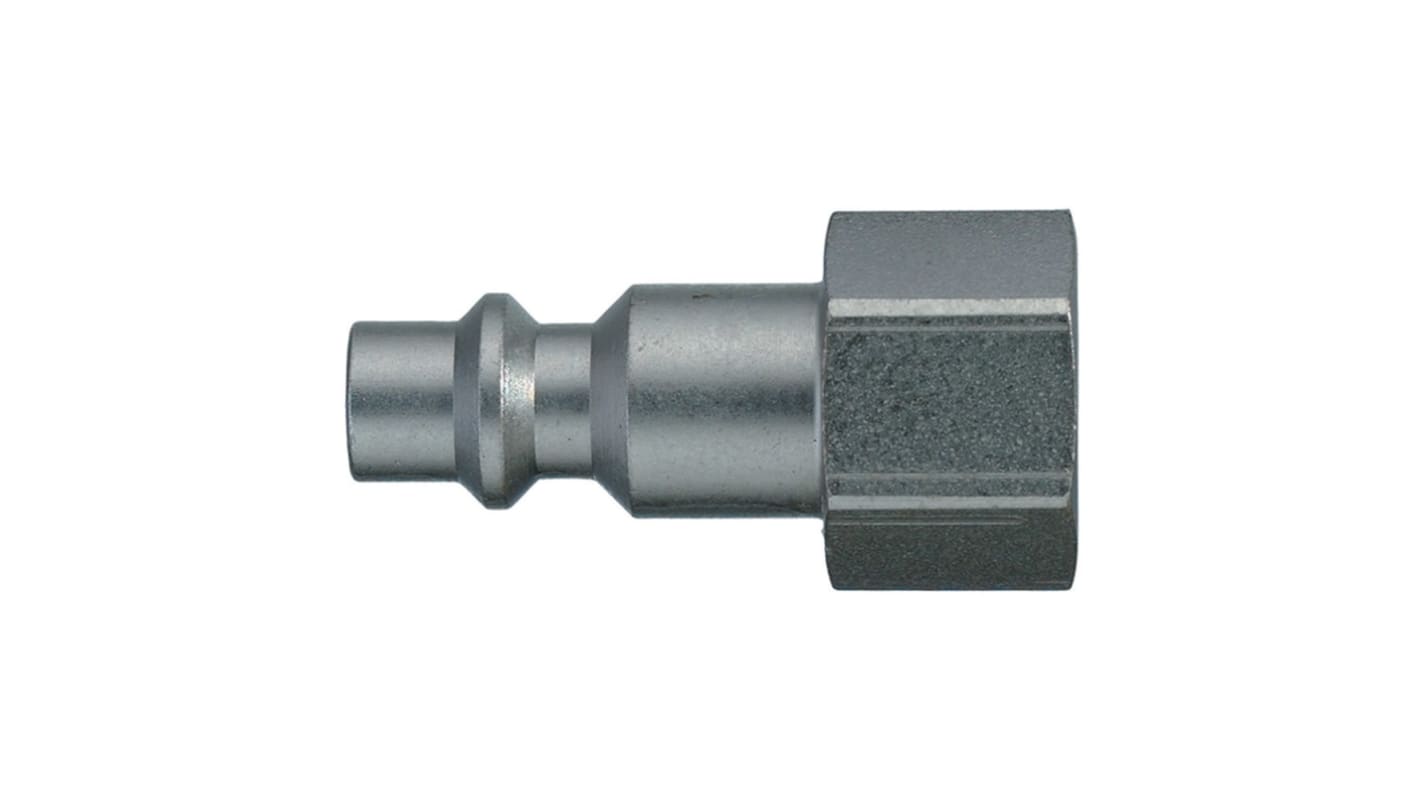 Legris Nickel Plated Steel Female Pneumatic Quick Connect Coupling, 3/8 in Female Female Thread