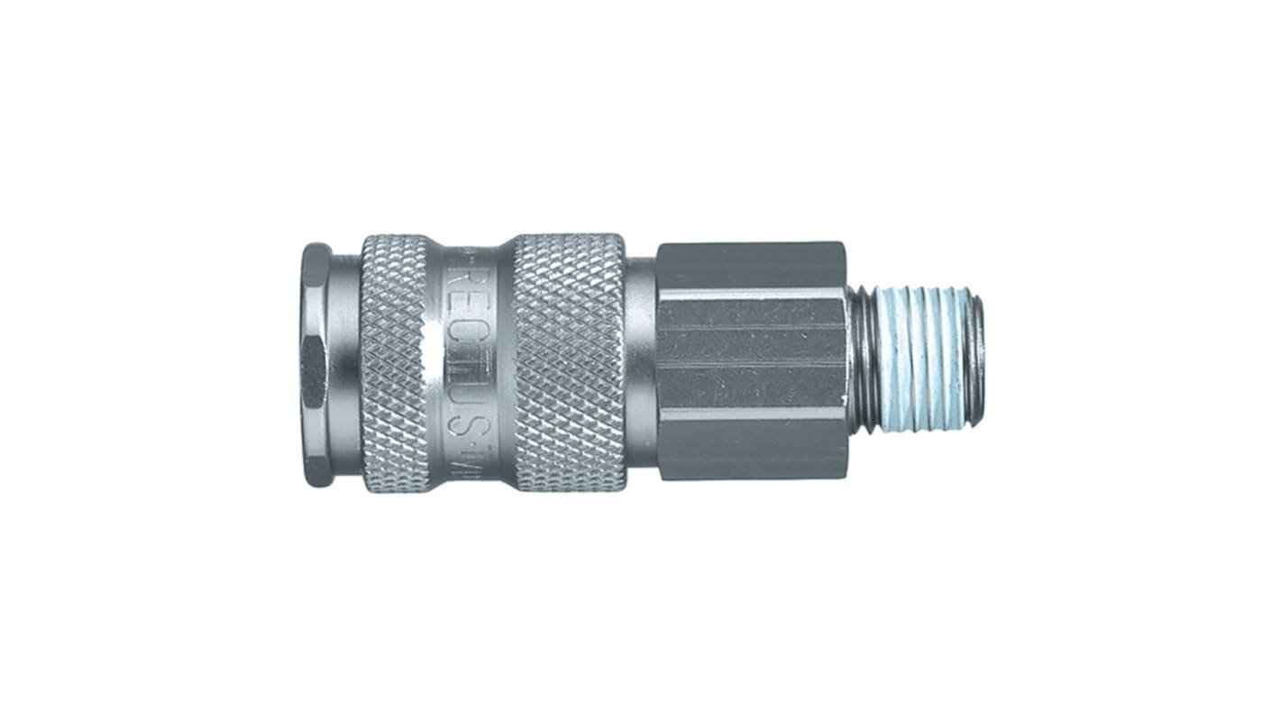 Raccord rapide pneumatique Legris, Filetage Mâle vers Mâle BSPT 1/2 in Male 23mm 1/4pouces Européen, Profil rectus en