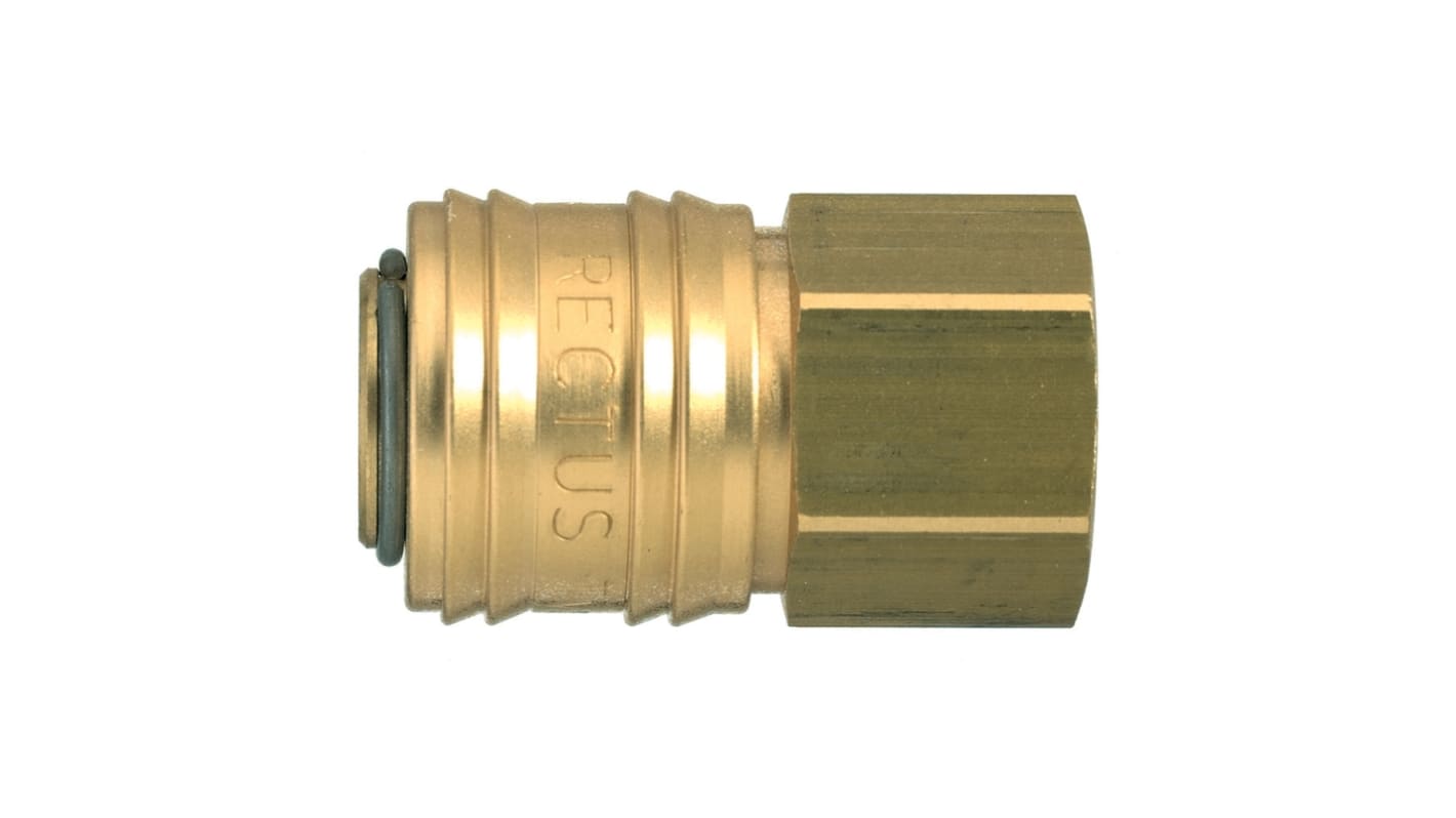 Legris Nickel Plated Brass Female Pneumatic Quick Connect Coupling, 3/8 in Female 25mm Female Thread