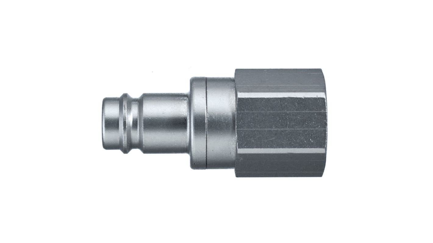 Legris Nickel Plated Brass Female Pneumatic Quick Connect Coupling, 1/2 in Female Female Thread