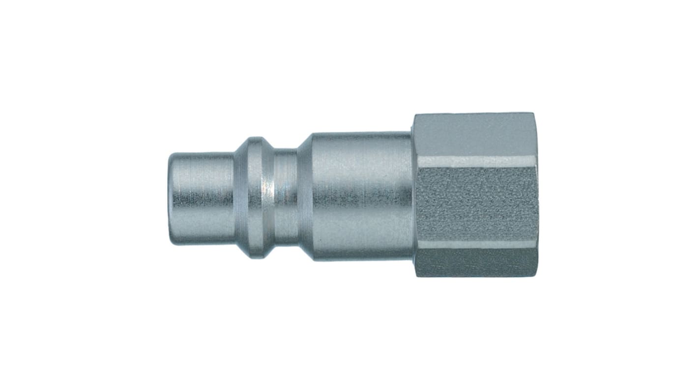 Legris Nickel Plated Steel Female Pneumatic Quick Connect Coupling, 1/2 in Female Female Thread