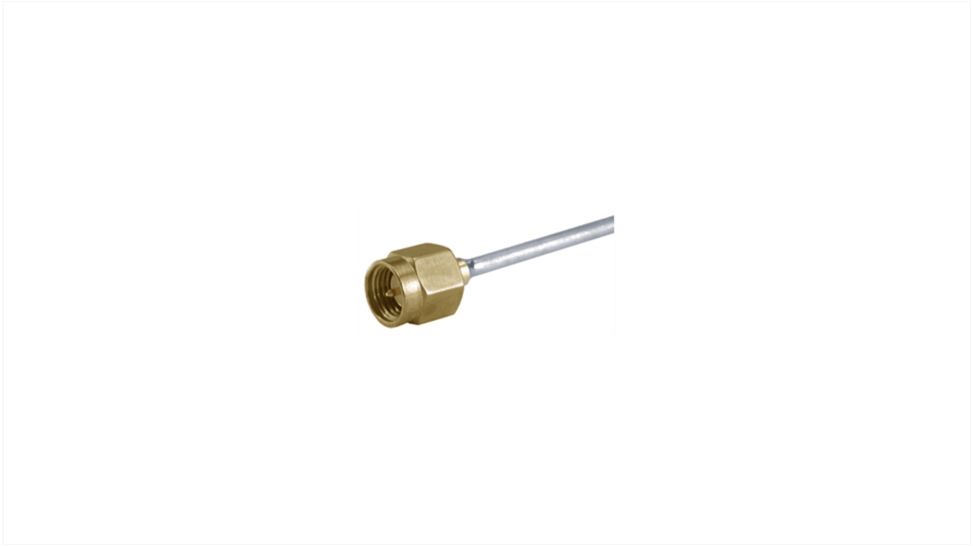 Huber+Suhner 11_SMA Series PIN Cable Mount Coaxial PCB Connector, 50Ω, Solder Termination, Straight Body
