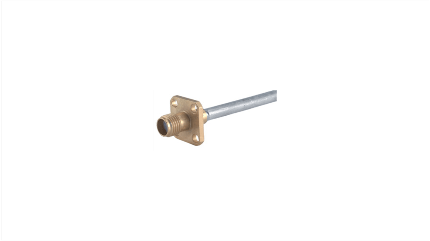 Huber+Suhner 25_SMA Series, Jack Flange Mount Circular Coaxial Connector, 50Ω, Solder Termination, Straight Body
