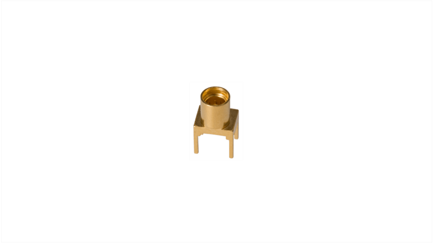 Huber+Suhner 96_MMP Series Socket Surface Mount Coaxial PCB Connector, 50Ω, Solder Termination, Straight Body