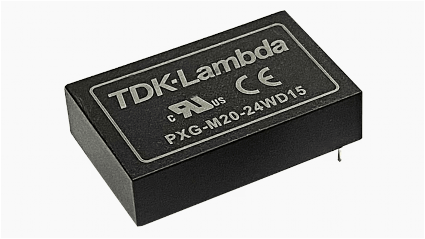 TDK-Lambda PXG-M DC-DC Converter, ±12V dc/ ±0.625A Output, 9 → 36 V dc Input, 15W, PCB Mount, +105°C Max Temp