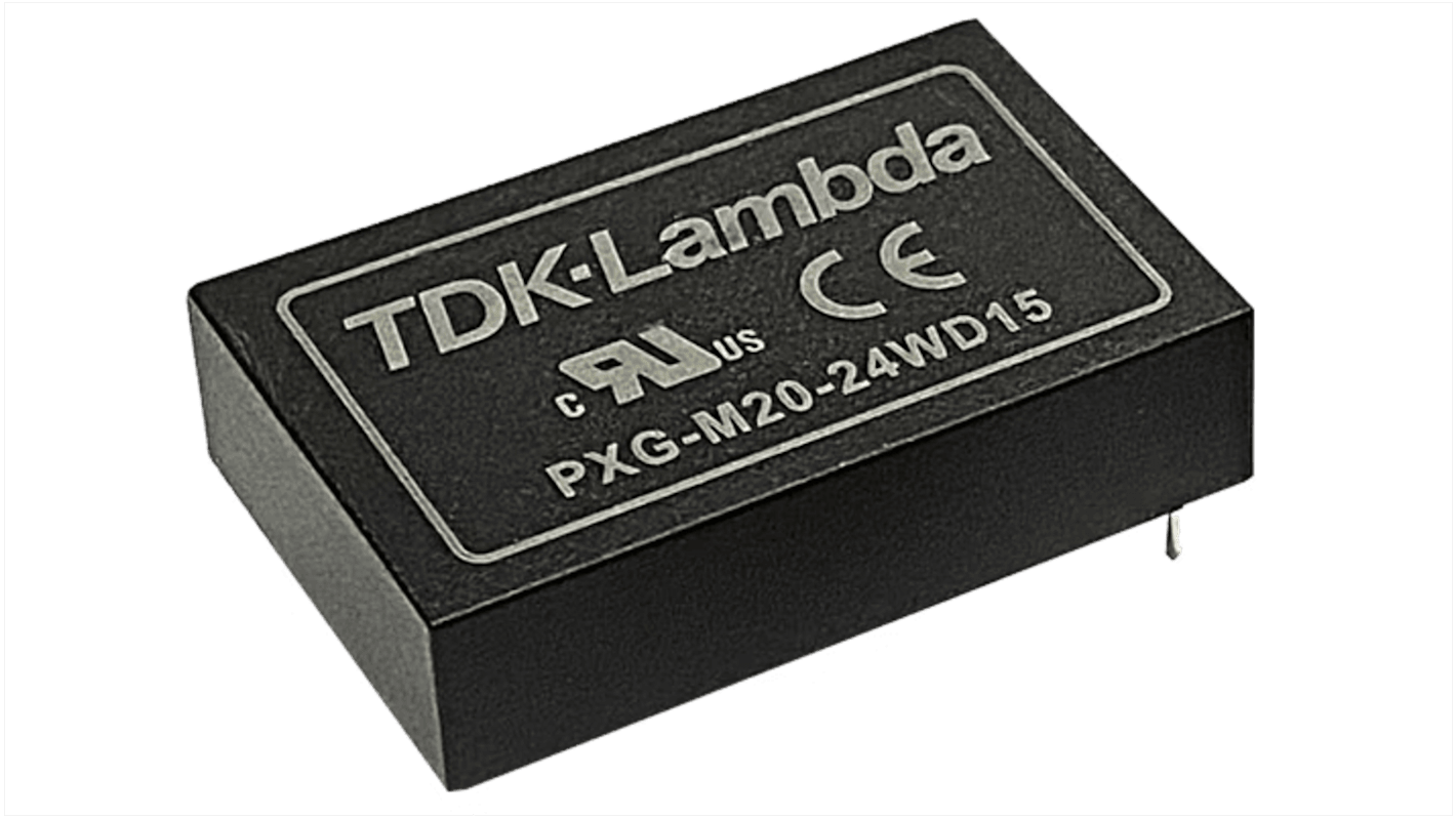 TDK-Lambda PXG-M DC-DC Converter, ±15V dc/ ±0.5A Output, 9 → 36 V dc Input, 15W, PCB Mount, +105°C Max Temp