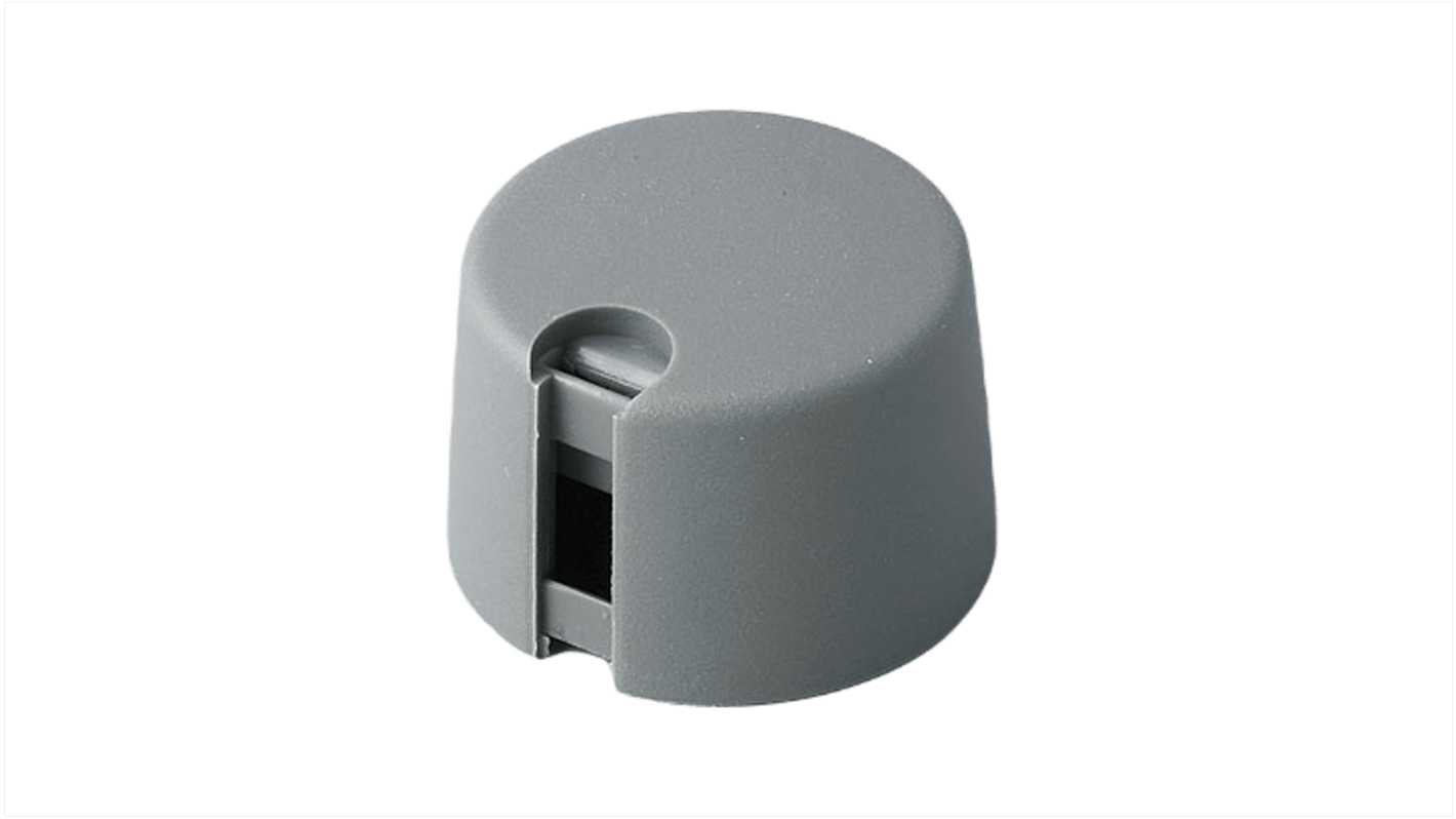 OKW 24mm Grey Potentiometer Knob for 6mm Shaft Round Shaft, A1024068