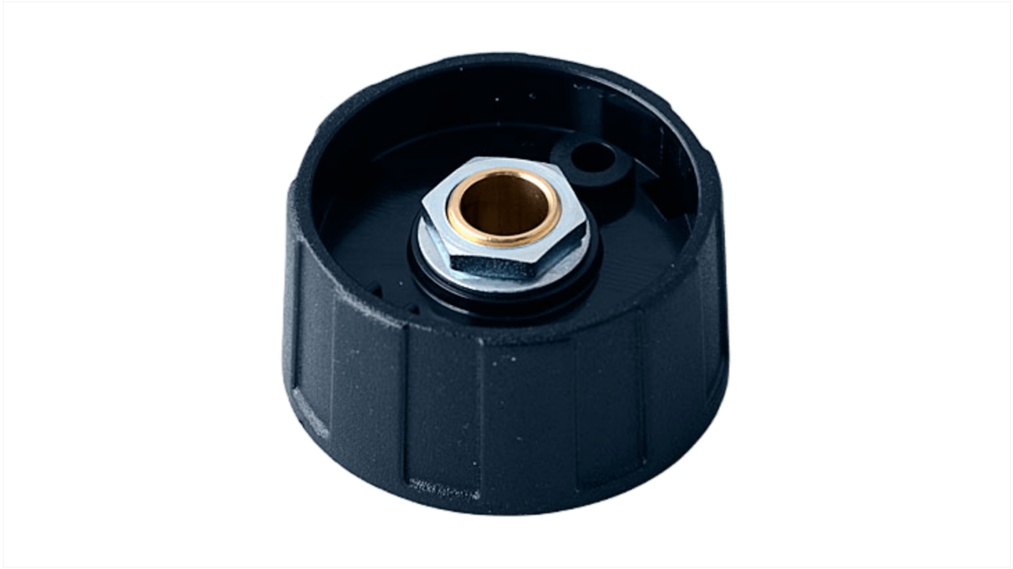 Manopola per potenziometro OKW, Ø 31mm, albero da 6mm (Albero circolare), col. Nero