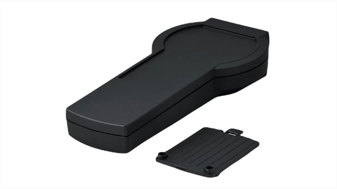 OKW A90 Series Black ABS Hand Held Case, Integral Battery Compartment, IP65, 58 x 39.5mm