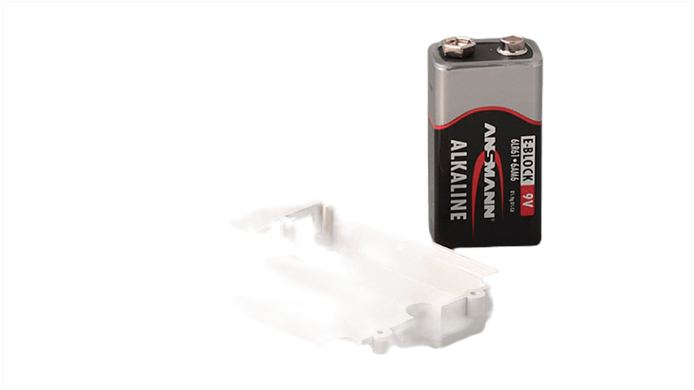 OKW A91 Series Off White ABS Hand Held Case, Integral Battery Compartment, 120 x 65 x 40mm