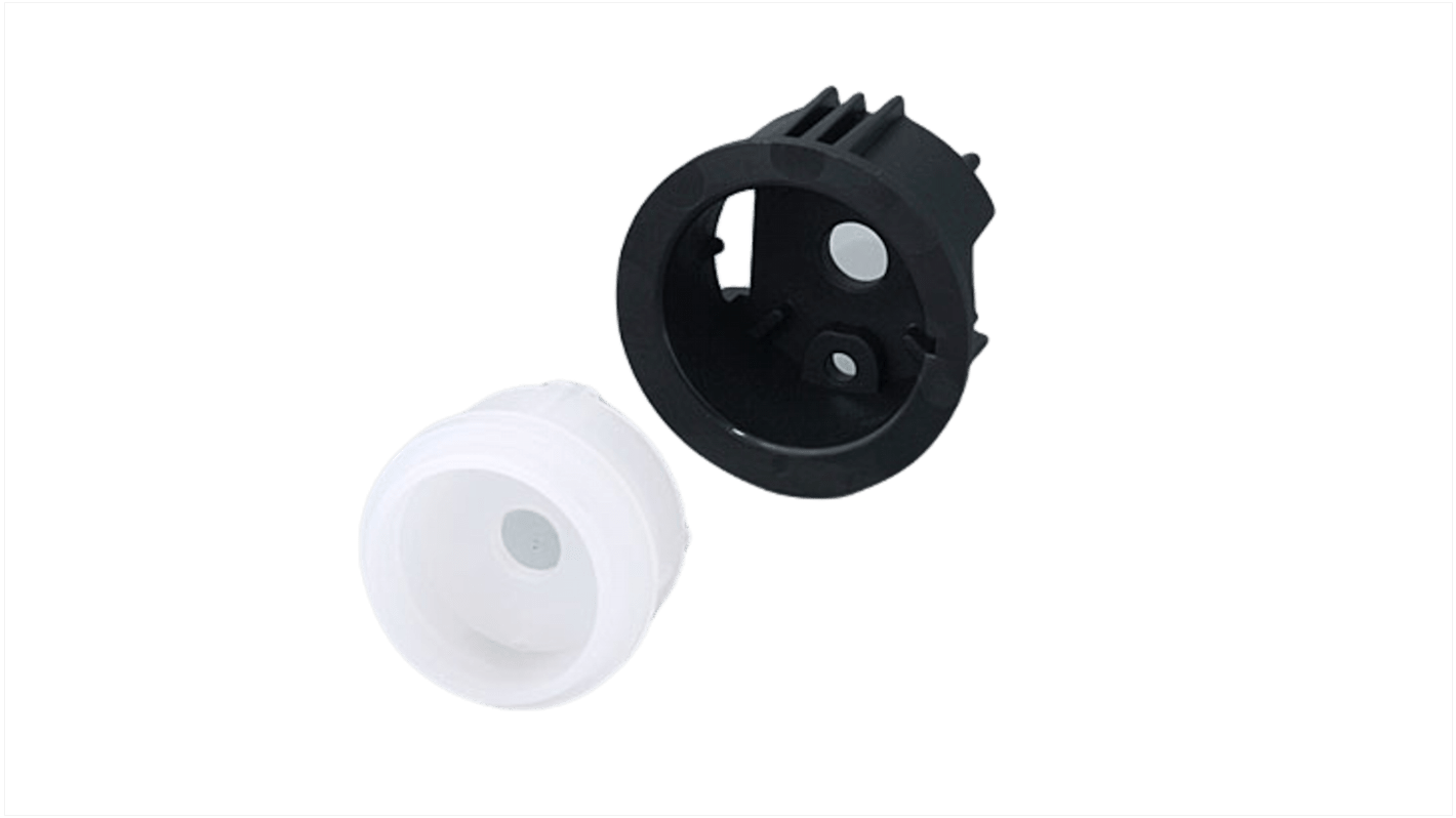OKW Black, White Potentiometer Knob Round Shaft, B8733201