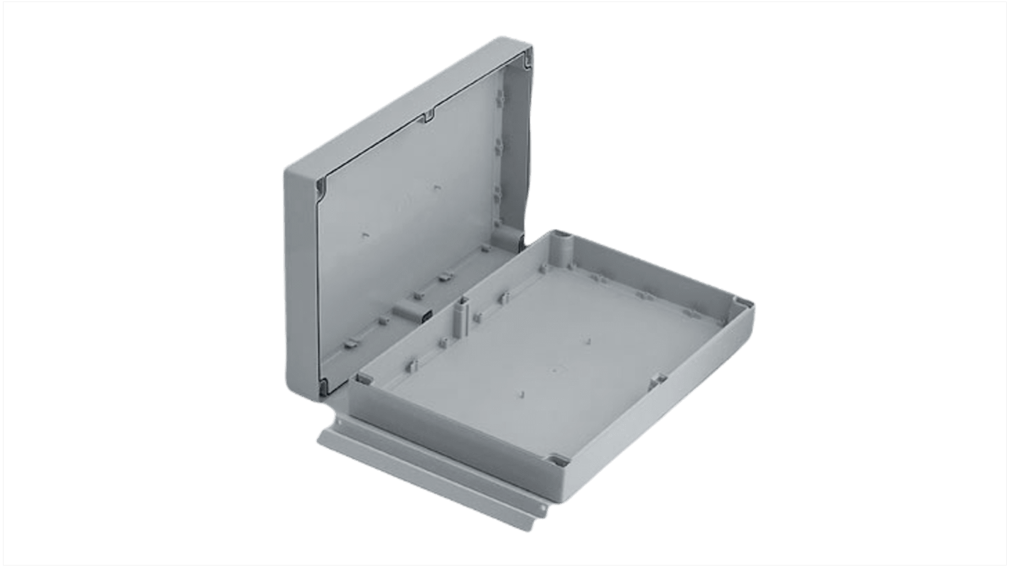 OKW C21 Series Grey ABS General Purpose Enclosure, IP66, Light Grey Lid, 360 x 240 x 80mm