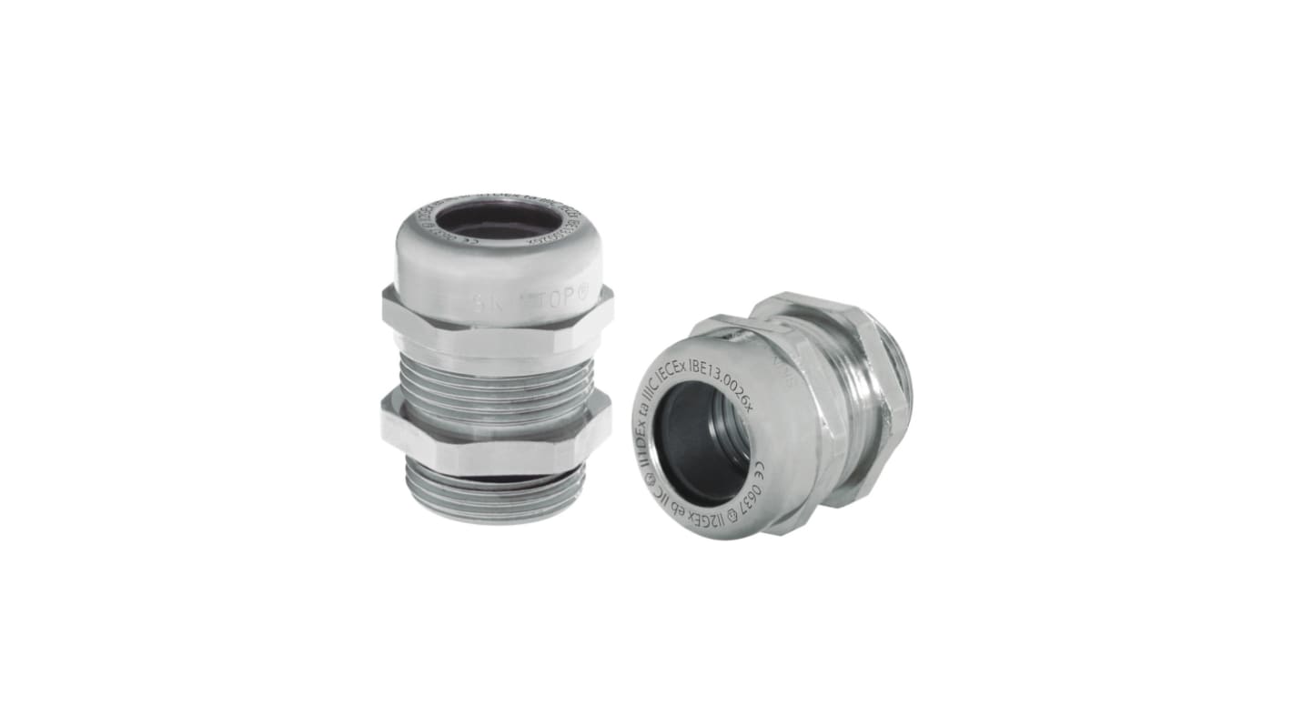 Lapp 5311 Series Metal Brass Cable Gland, M25 Thread, 9mm min., 17mm max., IP66, IP68