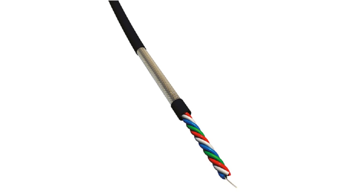 S2Ceb-Groupe Cae 4 Core Audio Cable, 0.22 mm² CSA Screened, 6.8mm od, 1000m, Black