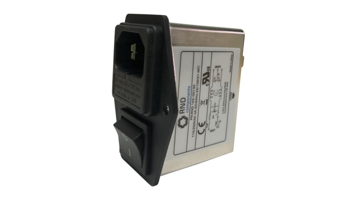 Filtro EMI RND, 4A 1 fase, 250 V, A telaio