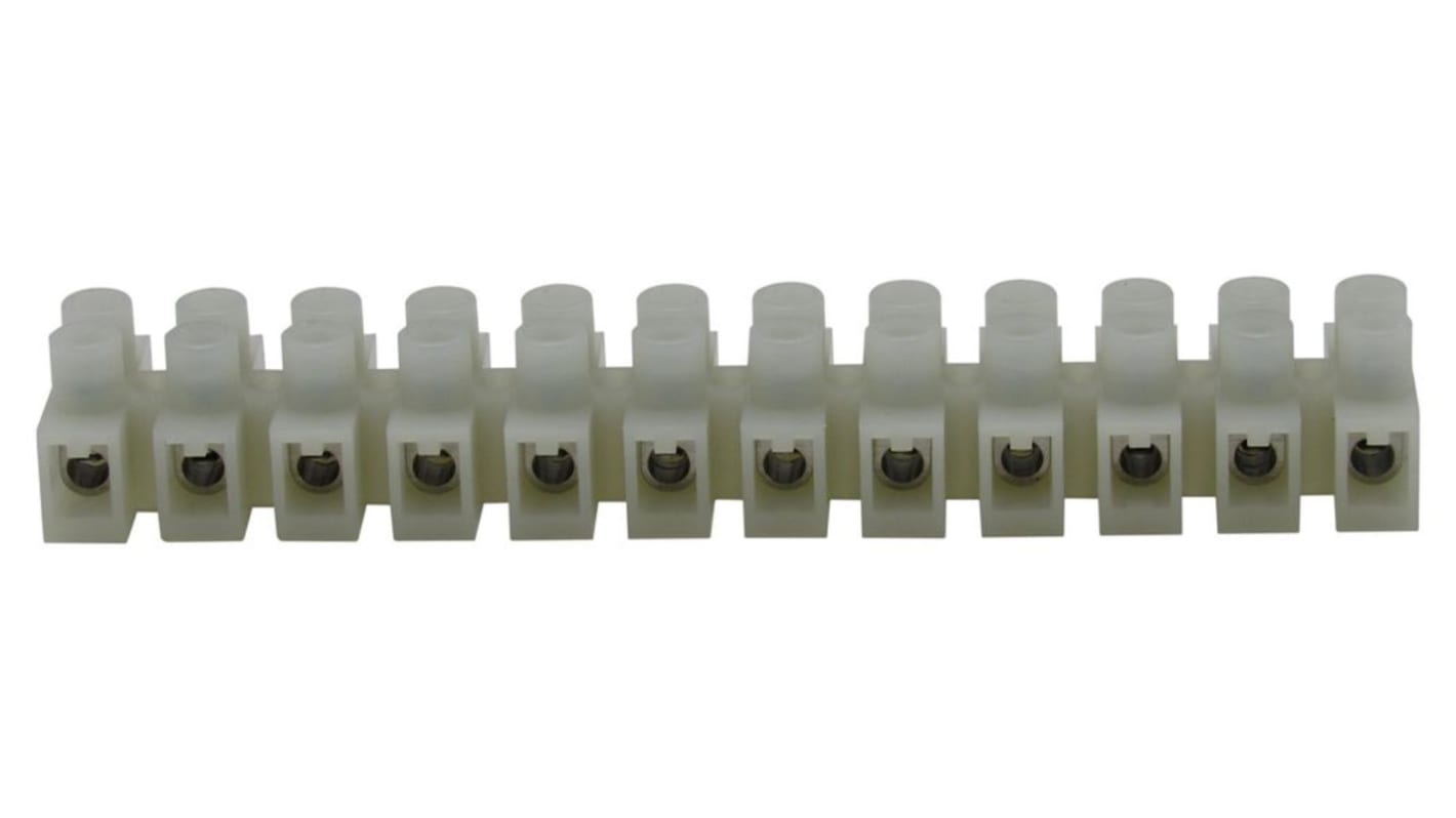 RND RND 205 Series Terminal Block, 12-Way, 20A, 22 → 12 AWG Wire, Screw Termination