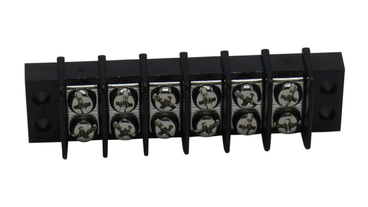 RND RND 205 Series Terminal Strip, 6-Way, 20A, 22 → 12 AWG Wire, Screw Termination