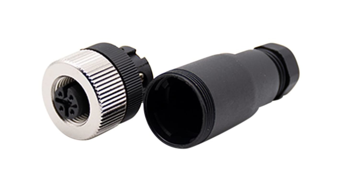 Connettore RND, femmina, serie RND 205, M12, 4 poli, Montaggio su cavo