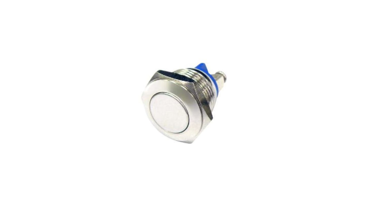 RND RND 210 Series Vandal Proof Push Button Switch, (On)-Off, Panel Mount, 19mm Cutout, 1NO, 36V dc, IP65