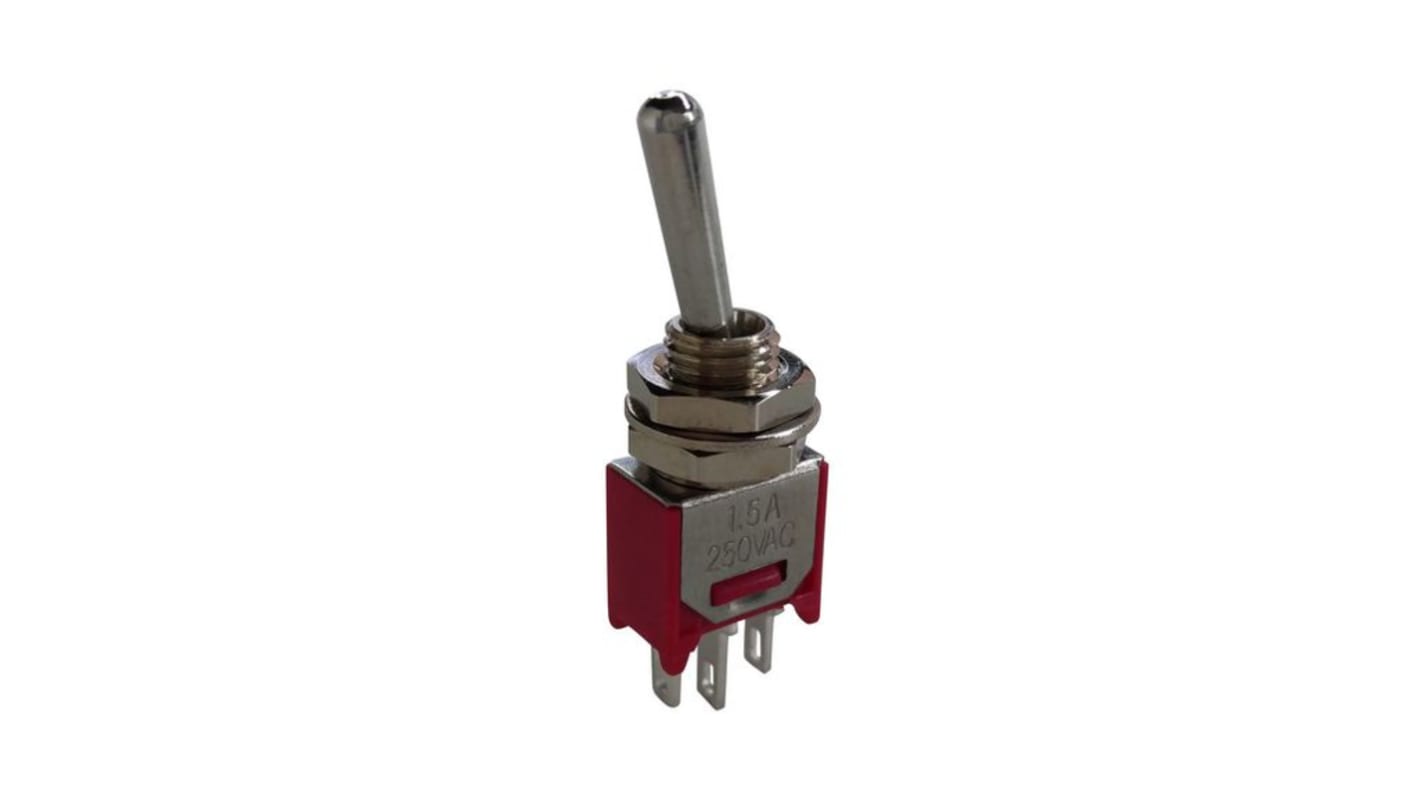 RND Toggle Switch, Panel Mount, On-On, 1CO, Solder Lug Terminal, 28 V ac, 125 V ac, 250 V ac