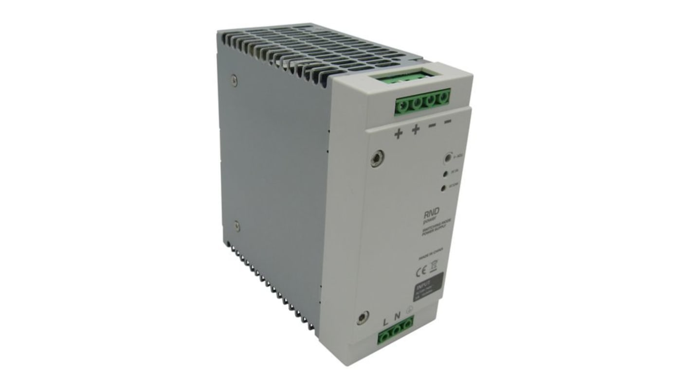 Alimentation pour rail DIN RND, série RND 315, 100 → 240V c.a.in, 24V c.c.out 20A, 480W