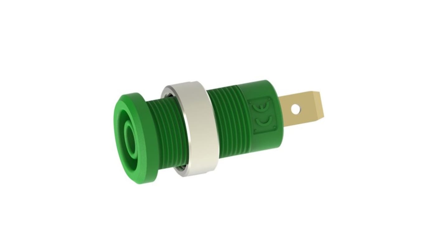 4 mm panel socket, 4.8x0.8mm, green