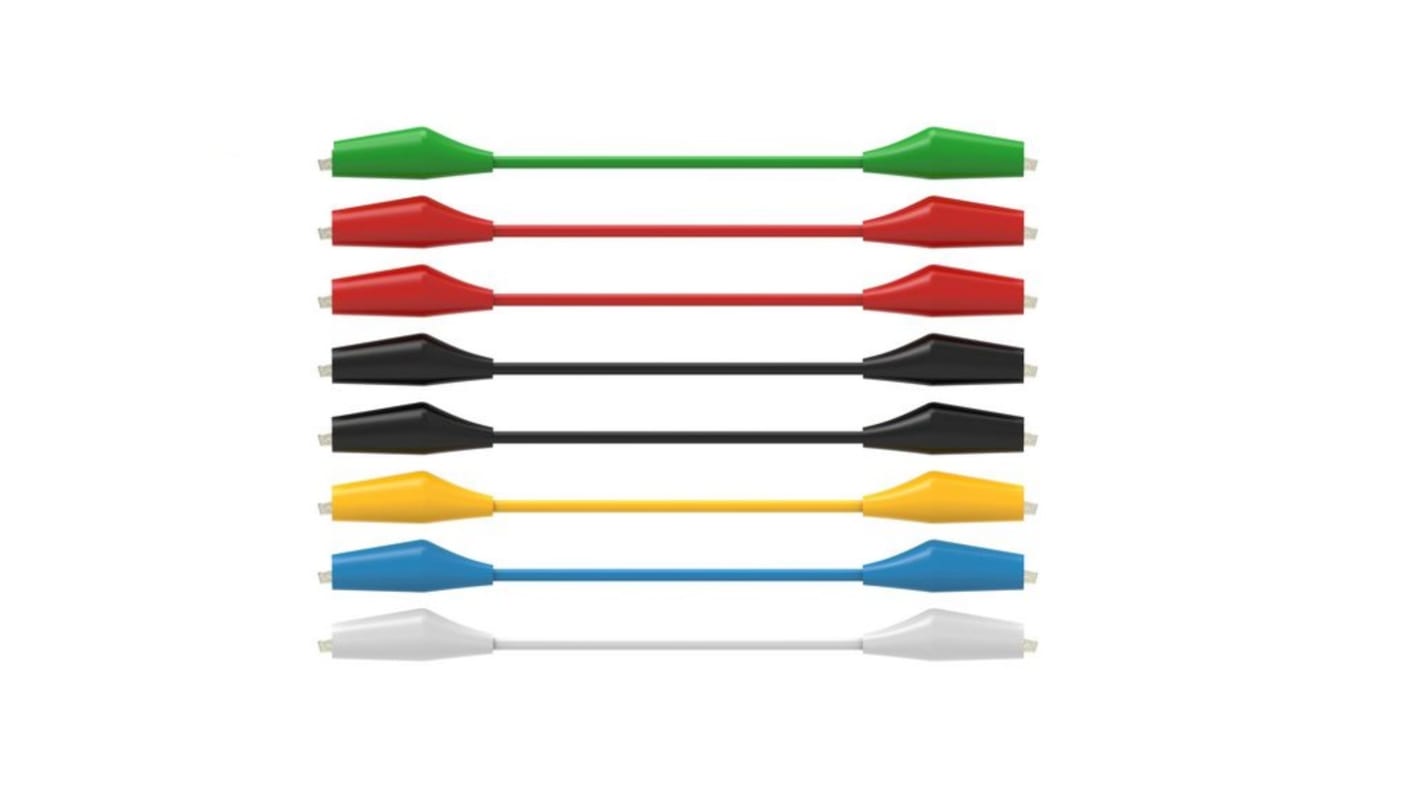 Set of 8 crocodile clips test leads