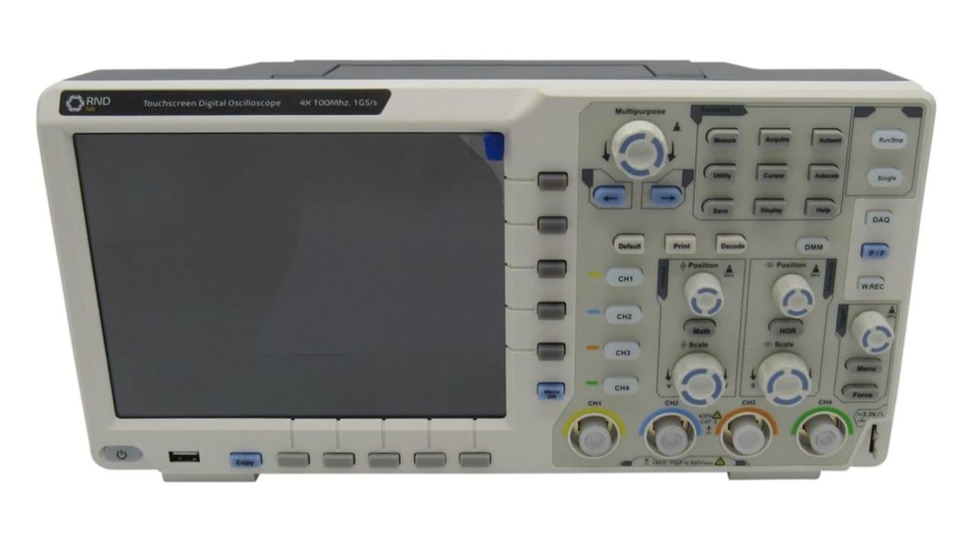 RND 360-00001, 100MHz Bench Oscilloscope, 4 Digital Channels