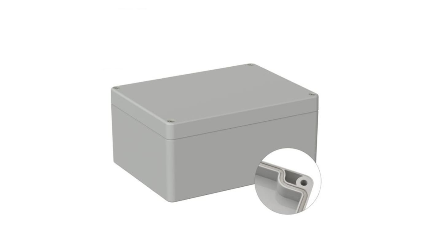RND RND 455 Series Grey Polycarbonate Enclosure, IP67, Grey Lid, 154 x 114 x 68.5mm