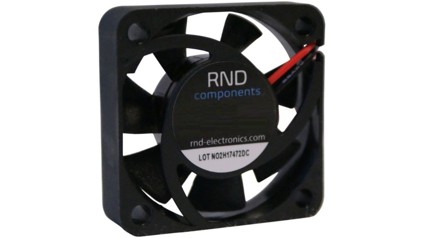 RND Axial Fan, 5 V dc, dc Operation, 7.24cfm, 900mW, 180mA Max, IP56, 40 x 40 x 10mm