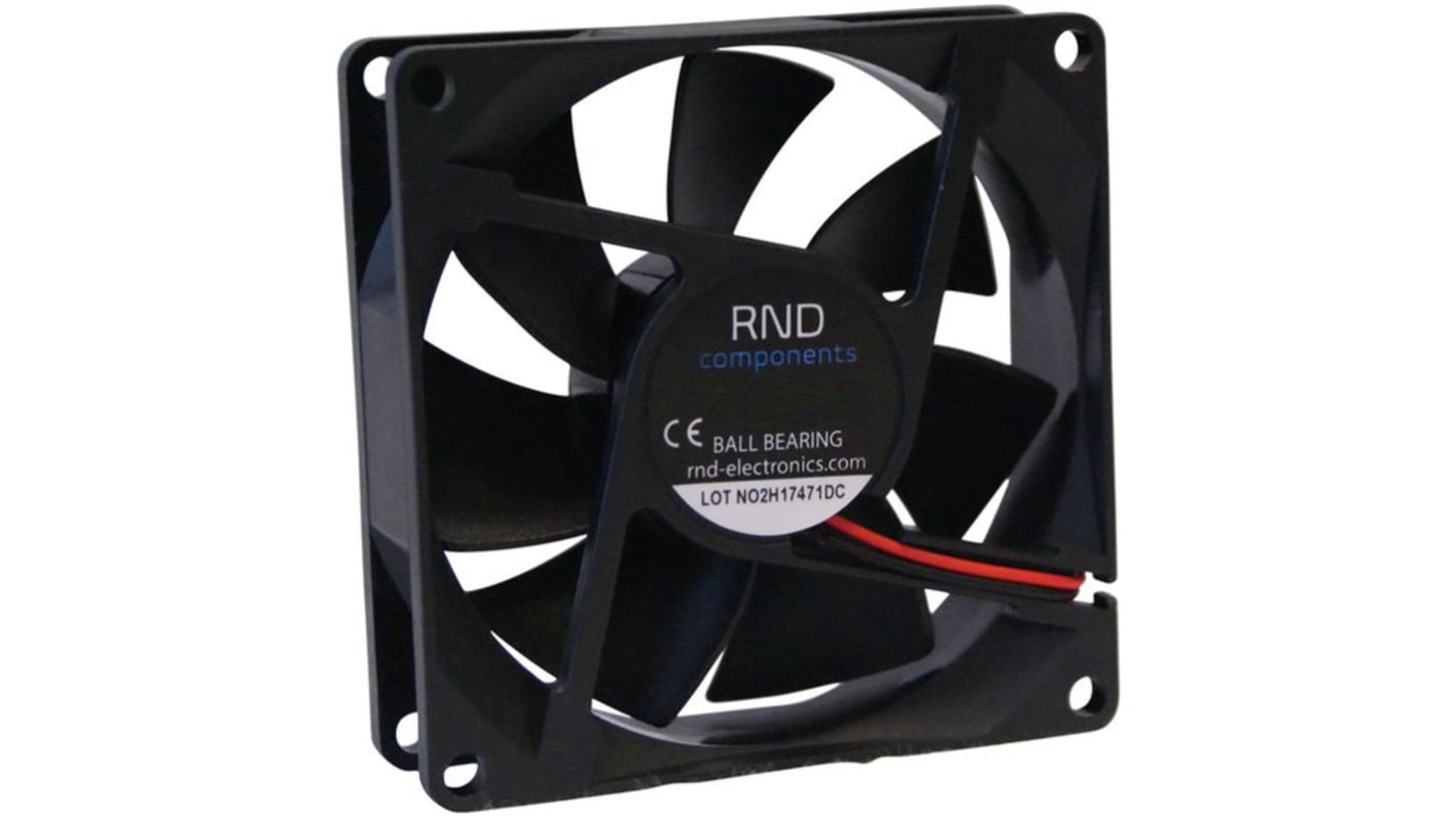 RND Axial Fan, 24 V dc, dc Operation, 54.99cfm, 5.52W, 230mA Max, 80 x 80 x 25mm
