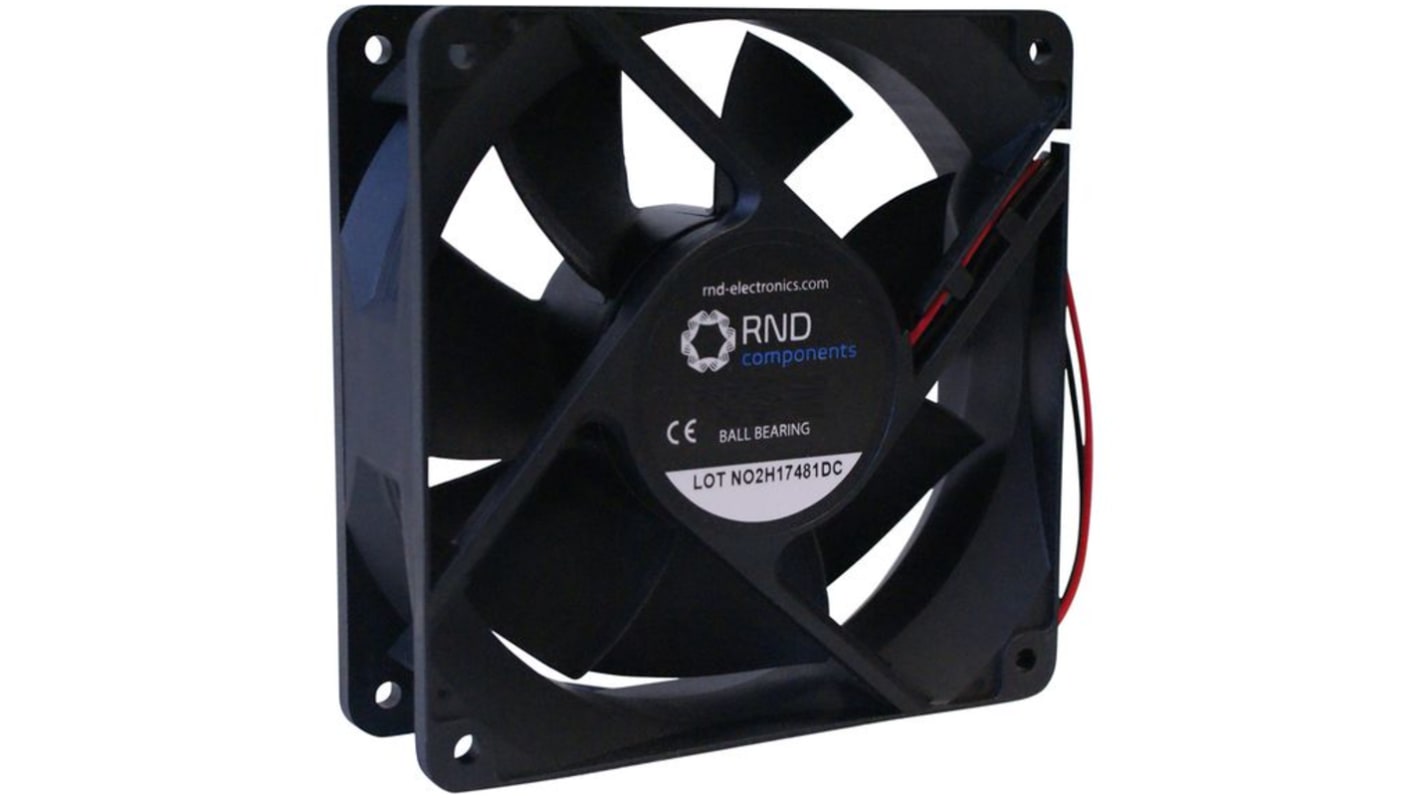 RND Axial Fan, 12 V dc, dc Operation, 178.4cfm, 18.6W, 1.55A Max, 120 x 120 x 38mm