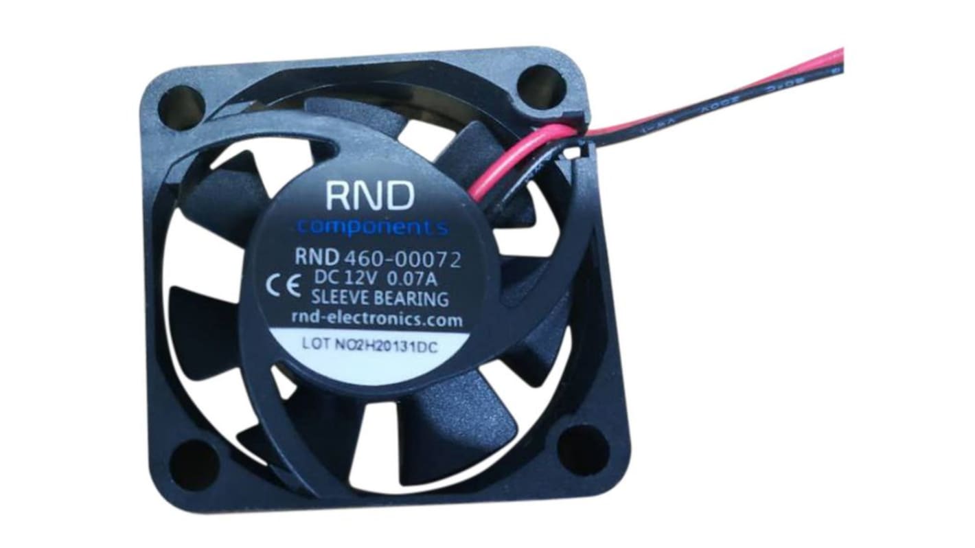 Ventola assiale in c.c. RND, 7.24cfm, 12 V CC, 40 x 40 x 10mm