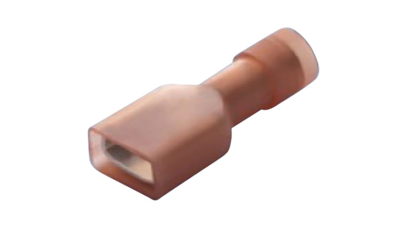 RND RND 465 Red Insulated Female Spade Connector, Blade receptacle, 2.8 x 0.5mm Tab Size