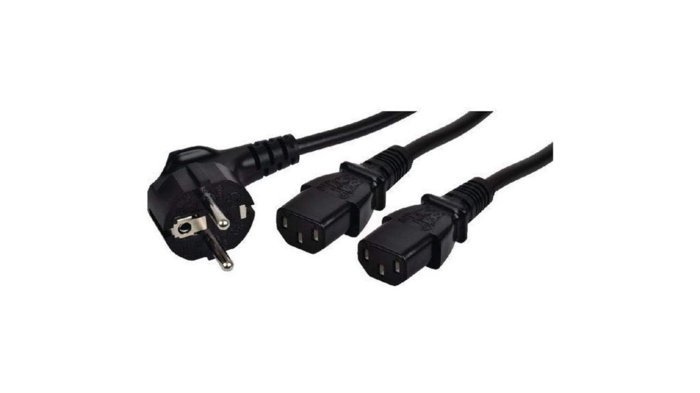 RND Power Cable, 0.75 mm², Black PVC Sheath, 16 A, 230 V