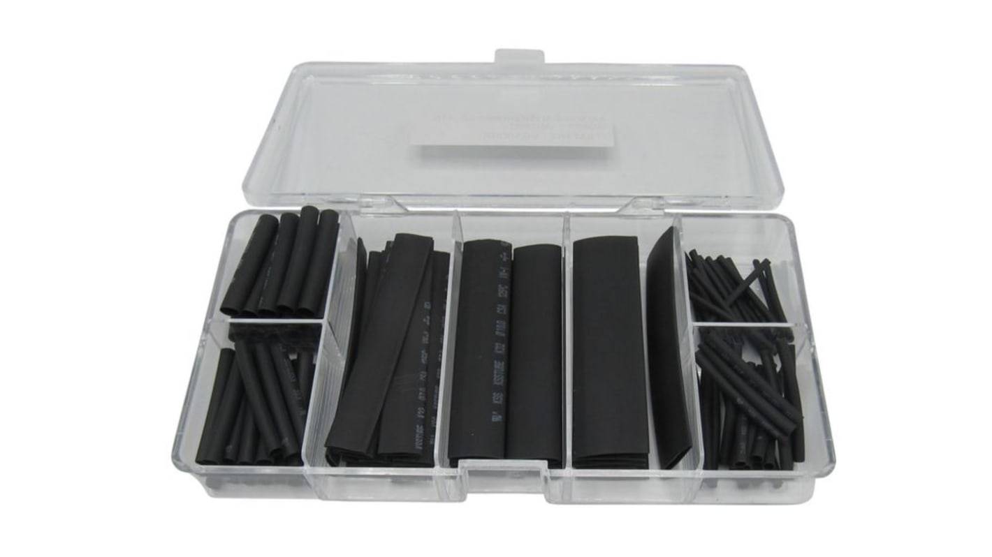 Kit di tubi termorestringenti RND Ø 2 → 13.5mm, col. Nero, restringimento 2:1