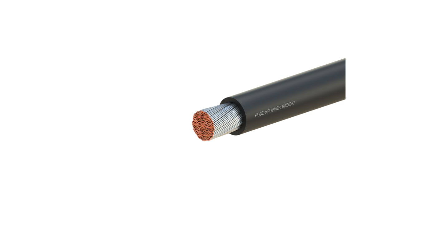 Huber+Suhner Radox 125 Series Green 1.5 mm² Hook Up Wire, 16 AWG, Single, Polyolefin Cross-linked EI5 Insulation, RXL