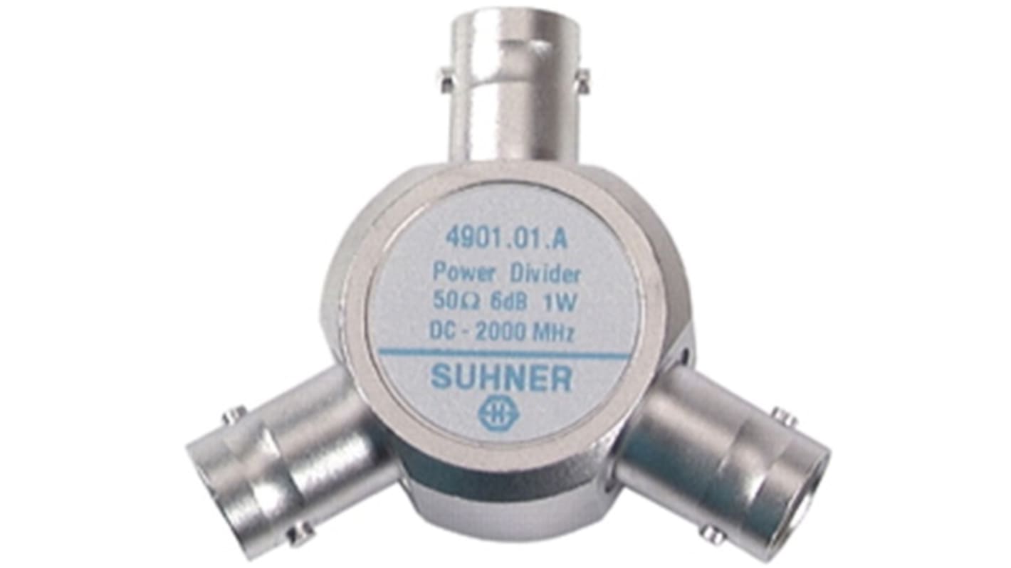 Divisor de energía de RF Huber+Suhner 4901.01.A, 3GHz, 2 GHz, 2 puertas de salida