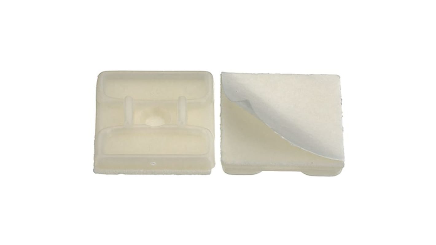 RND Self Adhesive White Cable Tie Mount, 2.4mm Max. Cable Tie Width