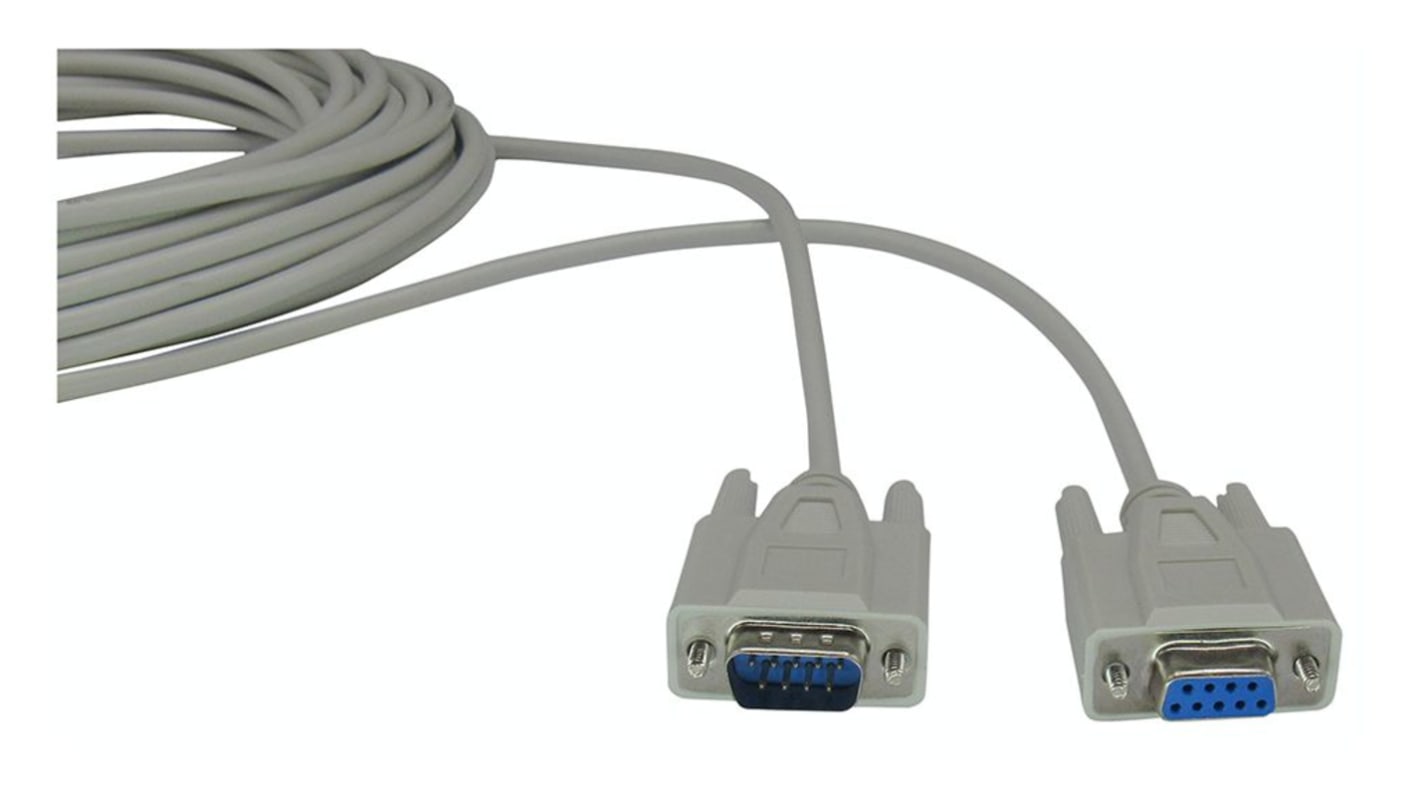 D-sub cable 10 m Beige 9-Pin M/F