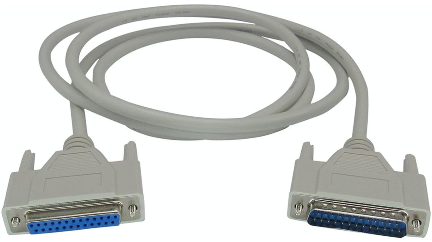 D-sub cable, DB25, m-f 1.8 m  25-pin mal