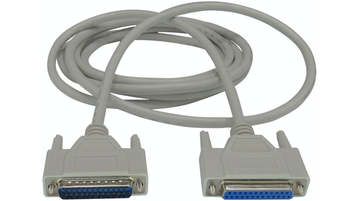 D-sub cable, DB25, m-f 3 m 25-pin maleto