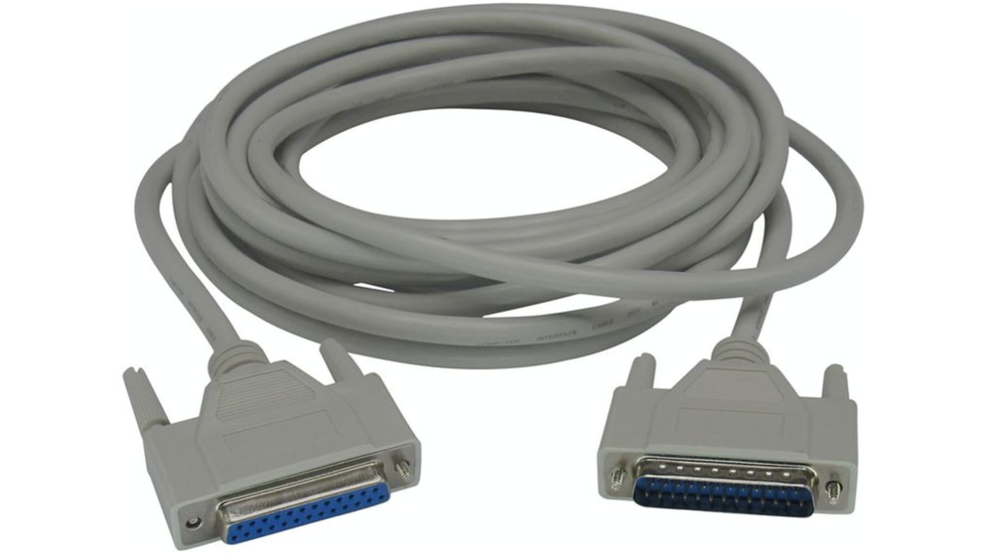 D-sub cable, DB25, m-f 5 m 25-pin maleto