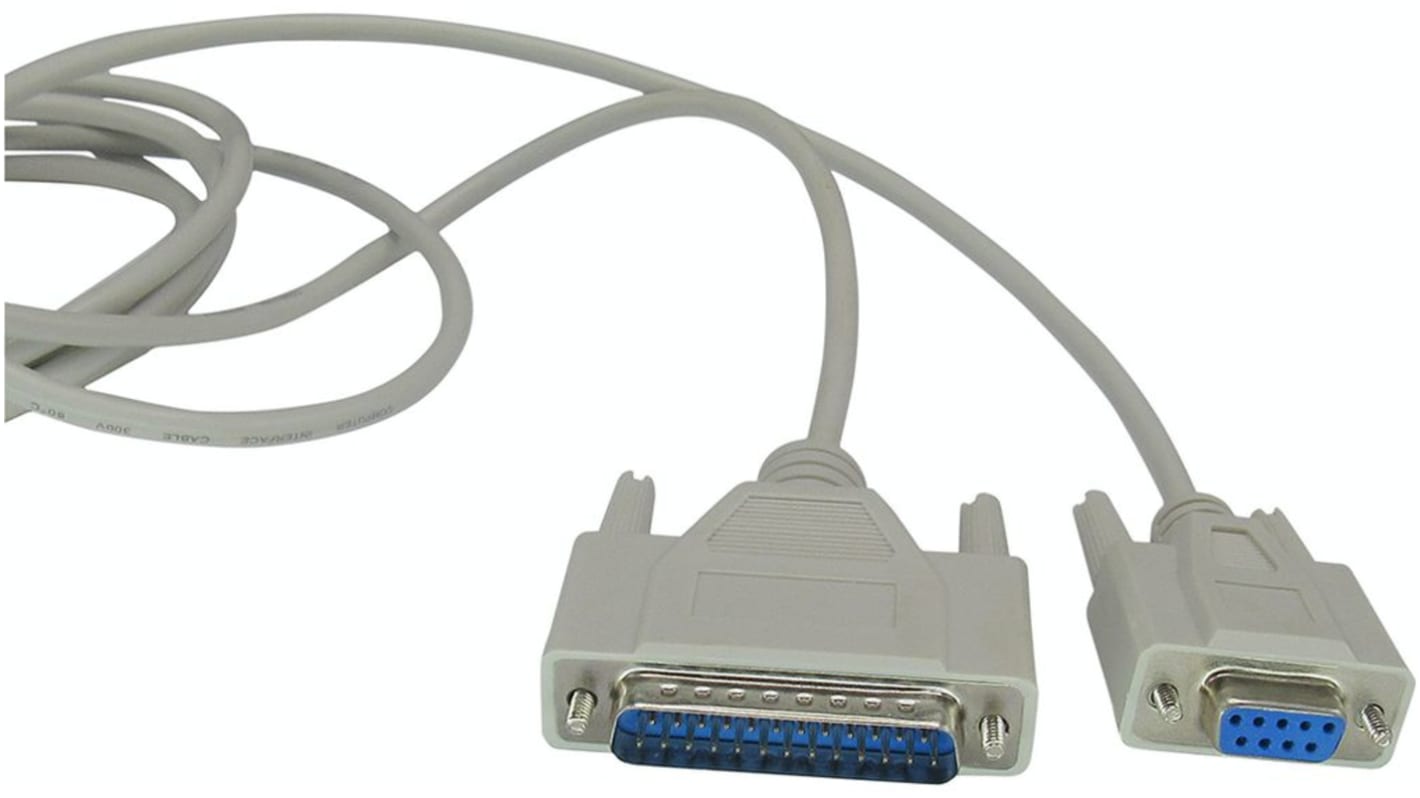 AT modem cable 3 m BeigeDB9 femaletoDB25