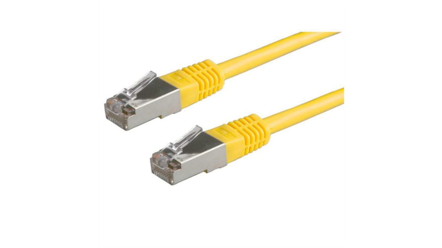 RND Cat6 Straight Male RJ45 to Straight Male RJ45 Ethernet Cable, SF/UTP, Yellow PVC Sheath, 2m