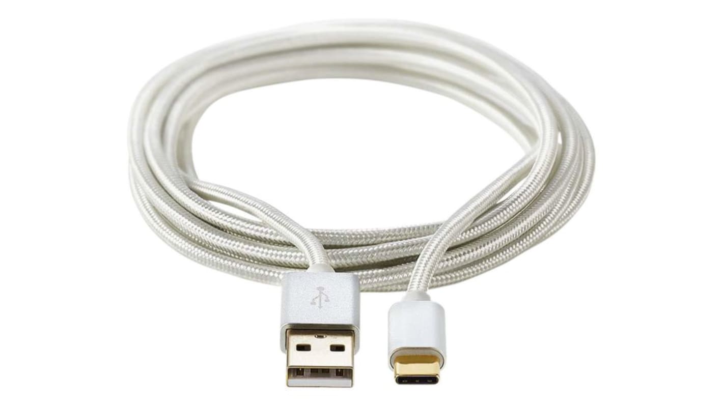 Cable USB 2.0 RND, con A. USB A Macho, con B. USB C Macho, long. 3m