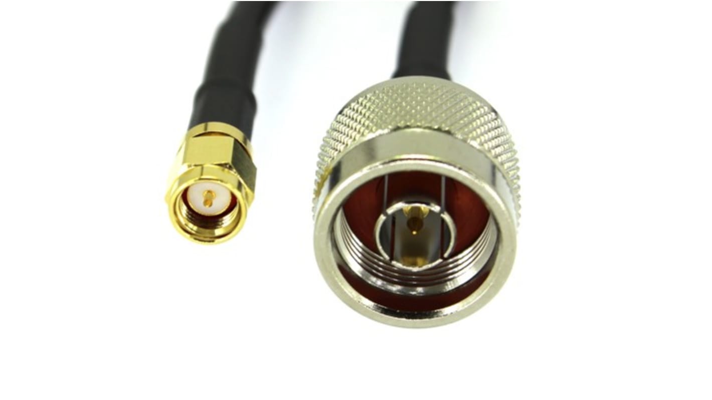RS PRO Male N Type to Male SMA, 1m, RG58 Coaxial, Terminated50 Ω