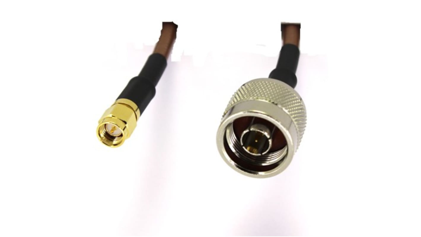RS PRO Male N Type to Male SMA, 100mm, RG142 Coaxial, Terminated50 Ω